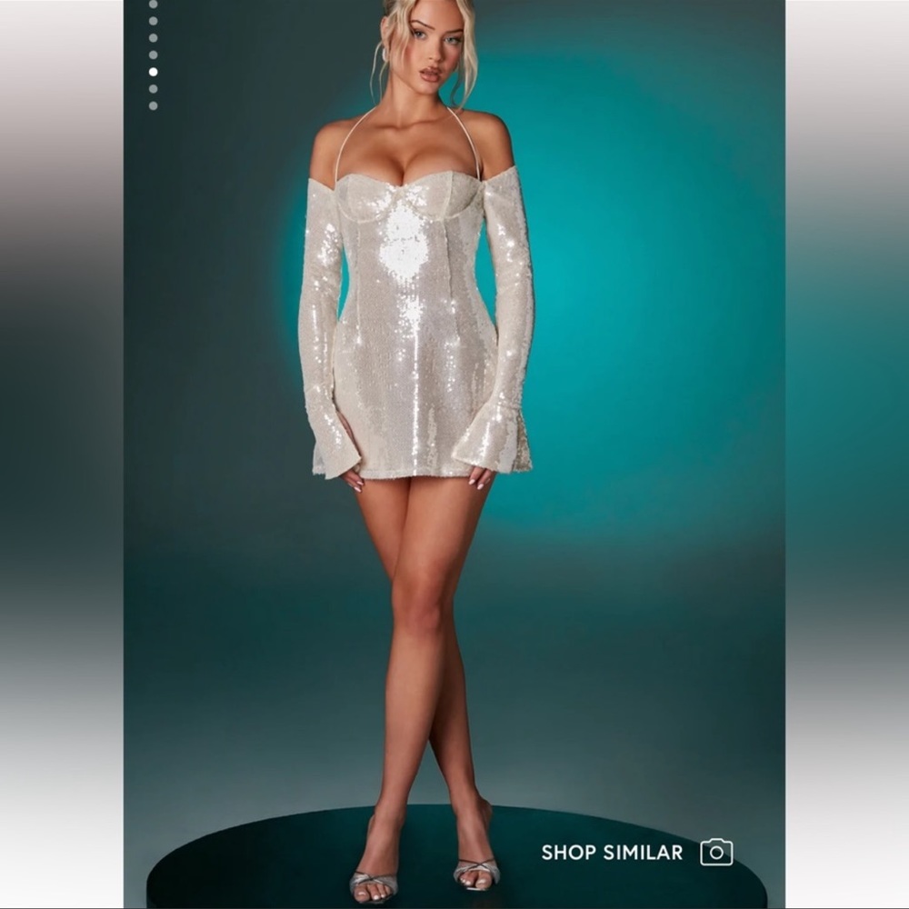 Oh Polly Ivory Sequin Dress